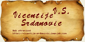 Vićentije Srdanović vizit kartica